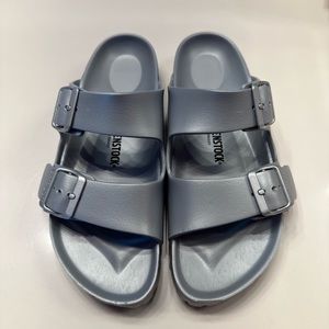 Women’s Silver Birkenstock Sandals Size 8